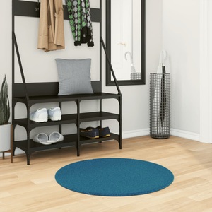 vidaXL, vidaXL Teppich OVIEDO Kurzflor Türkis Ø 80 cm