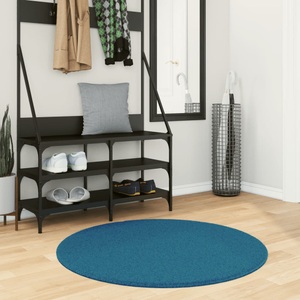vidaXL, vidaXL Teppich OVIEDO Kurzflor Türkis Ø 100 cm