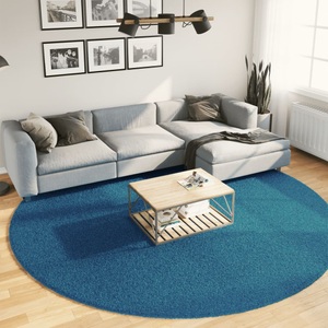 vidaXL, vidaXL Teppich OVIEDO Kurzflor Türkis Ø 280 cm