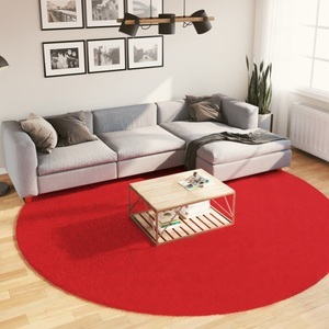 vidaXL, vidaXL Teppich OVIEDO Kurzflor Rot Ø 280 cm