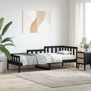 vidaXL, vidaXL Tagesbett Schwarz 90x190 cm Massivholz Kiefer
