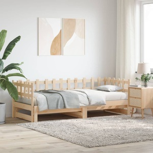 vidaXL, vidaXL Tagesbett Ausziehbar 2x(80x200) cm Massivholz Kiefer