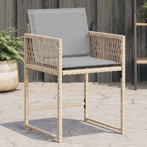 vidaXL, vidaXL Gartenstühle mit Kissen 4 Stk. Beigemischung Poly Rattan, vidaXL Gartenstühle mit Kissen 4 Stk. Beigemischung Poly Rattan