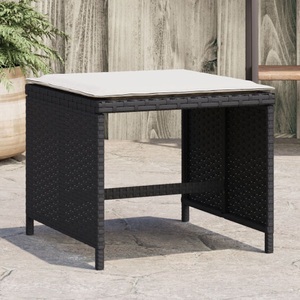 vidaXL, vidaXL Gartenhocker mit Kissen 4 Stk. Schwarz 41x41x36 cm Poly Rattan, vidaXL Gartenhocker mit Kissen 4 Stk. Schwarz 41x41x36 cm Poly Rattan
