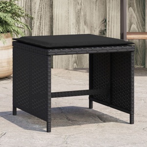 vidaXL, vidaXL Gartenhocker mit Kissen 4 Stk. Schwarz 41x41x36 cm Poly Rattan, vidaXL Gartenhocker mit Kissen 4 Stk. Schwarz 41x41x36 cm Poly Rattan