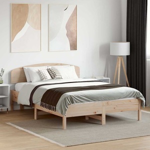 vidaXL, vidaXL Massivholzbett mit Kopfteil 135x190 cm Kiefer