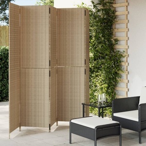vidaXL, vidaXL Paravent 5-tlg. Beige Poly Rattan, vidaXL Paravent 5-tlg. Beige Poly Rattan