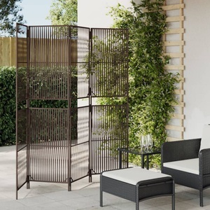 vidaXL, vidaXL Paravent 4-tlg. Braun Poly Rattan, vidaXL Paravent 4-tlg. Braun Poly Rattan
