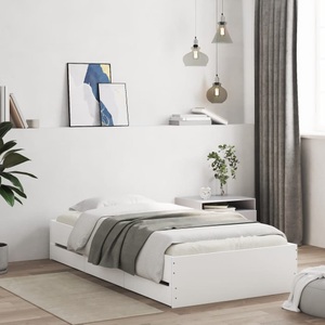 vidaXL, vidaXL Bettgestell mit Schubladen Weiß 90x190 cm Holzwerkstoff