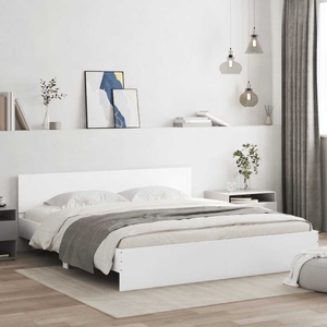 vidaXL, vidaXL Bettgestell mit Kopfteil Weiß 180x200 cm
