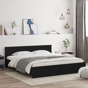 vidaXL, vidaXL Bettgestell mit Kopfteil Schwarz 180x200 cm