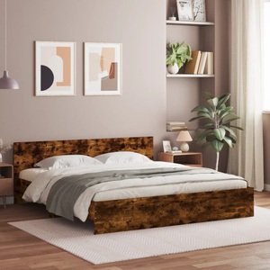 vidaXL, vidaXL Bettgestell mit Kopfteil Räuchereiche 180x200 cm
