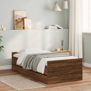 vidaXL, vidaXL Bett mit Schubladen Braun Eiche-Optik 75x190 cm, vidaXL Bett mit Schubladen Braun Eiche-Optik 75x190 cm
