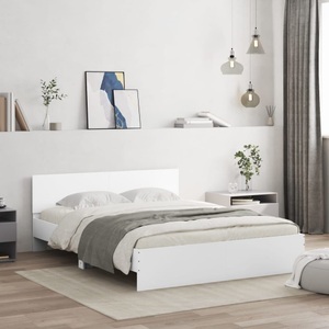 vidaXL, vidaXL Bettgestell mit Kopfteil Weiß 140x200 cm