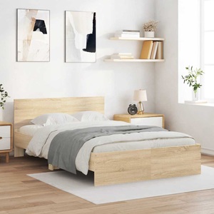 vidaXL, vidaXL Bettgestell mit Kopfteil Sonoma-Eiche 135x190 cm