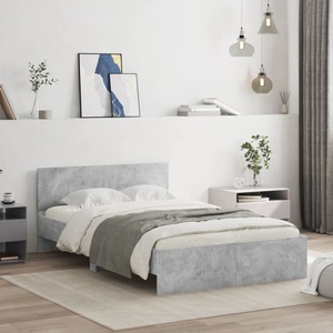 vidaXL, vidaXL Bettgestell mit Kopfteil Betongrau 135x190 cm