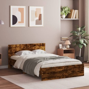 vidaXL, vidaXL Bettgestell mit Kopfteil Räuchereiche 135x190 cm