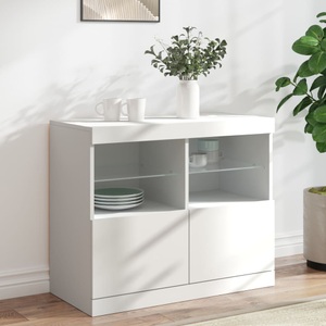 vidaXL, vidaXL Sideboard mit LED-Leuchten Weiß 81x37x67 cm
