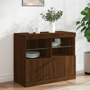vidaXL, vidaXL Sideboard mit LED-Leuchten Braun Eichen-Optik 81x37x67 cm