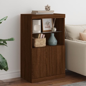 vidaXL, vidaXL Sideboard mit LED-Leuchten Braun Eichen-Optik 60,5x37x100 cm