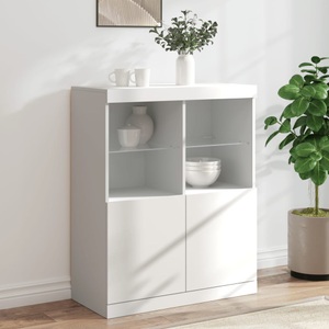 vidaXL, vidaXL Sideboard mit LED-Leuchten Weiß 81x37x100 cm