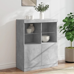 vidaXL, vidaXL Sideboard mit LED-Leuchten Betongrau 81x37x100 cm