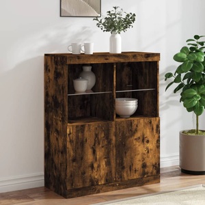 vidaXL, vidaXL Sideboard mit LED-Leuchten Räuchereiche 81x37x100 cm