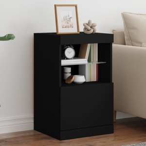vidaXL, vidaXL Sideboard mit LED-Leuchten Schwarz 41x37x67 cm