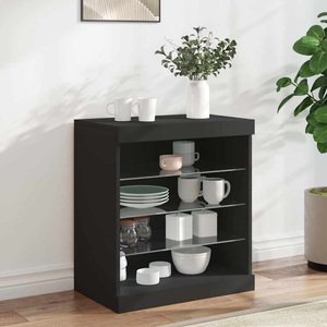 vidaXL, vidaXL Sideboard mit LED-Leuchten Schwarz 60,5x37x67 cm