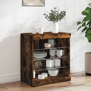 vidaXL, vidaXL Sideboard mit LED-Leuchten Räuchereiche 60,5x37x67 cm