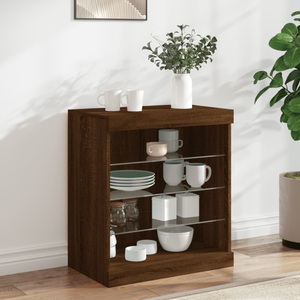 vidaXL, vidaXL Sideboard mit LED-Leuchten Braun Eichen-Optik 60,5x37x67 cm