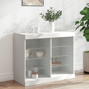 vidaXL, vidaXL Sideboard mit LED-Leuchten Weiß 81x37x67 cm