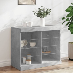 vidaXL, vidaXL Sideboard mit LED-Leuchten Betongrau 81x37x67 cm