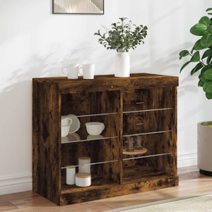 vidaXL, vidaXL Sideboard mit LED-Leuchten Räuchereiche 81x37x67 cm