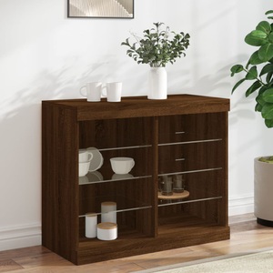 vidaXL, vidaXL Sideboard mit LED-Leuchten Braun Eichen-Optik 81x37x67 cm