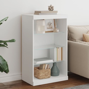 vidaXL, vidaXL Sideboard mit LED-Leuchten Weiß 60,5x37x100 cm