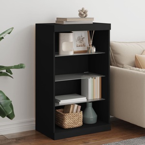vidaXL, vidaXL Sideboard mit LED-Leuchten Schwarz 60,5x37x100 cm