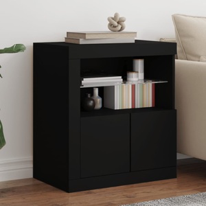 vidaXL, vidaXL Sideboard mit LED-Leuchten Schwarz 60,5x37x67 cm