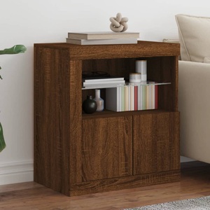 vidaXL, vidaXL Sideboard mit LED-Leuchten Braun Eichen-Optik 60,5x37x67 cm