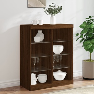 vidaXL, vidaXL Sideboard mit LED-Leuchten Braun Eichen-Optik 81x37x100 cm