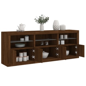 vidaXL, vidaXL Sideboard mit LED-Leuchten Braun Eichen-Optik 181,5x37x67 cm