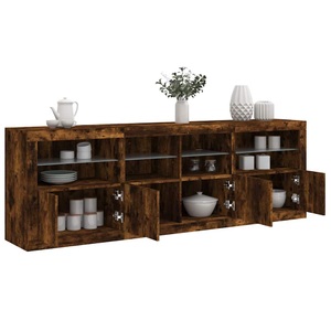 vidaXL, vidaXL Sideboard mit LED-Leuchten Räuchereiche 202x37x67 cm