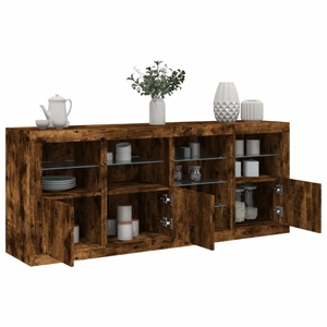 vidaXL, vidaXL Sideboard mit LED-Leuchten Räuchereiche 164x37x67 cm