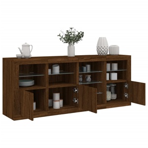 vidaXL, vidaXL Sideboard mit LED-Leuchten Braun Eichen-Optik 164x37x67 cm