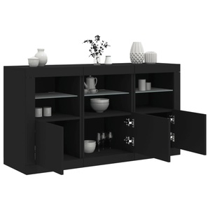 vidaXL, vidaXL Sideboard mit LED-Leuchten Schwarz 123x37x67 cm