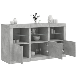 vidaXL, vidaXL Sideboard mit LED-Leuchten Betongrau 123x37x67 cm