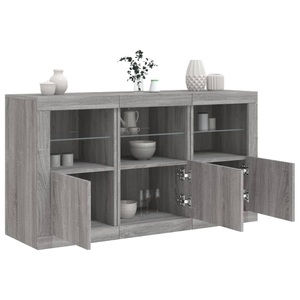 vidaXL, vidaXL Sideboard mit LED-Leuchten Grau Sonoma 123x37x67 cm