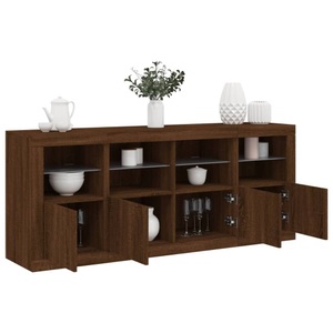 vidaXL, vidaXL Sideboard mit LED-Leuchten Braun Eichen-Optik 163x37x67 cm