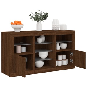 vidaXL, vidaXL Sideboard mit LED-Leuchten Braun Eichen-Optik 123x37x67 cm
