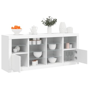 vidaXL, vidaXL Sideboard mit LED-Leuchten Weiß 163x37x67 cm